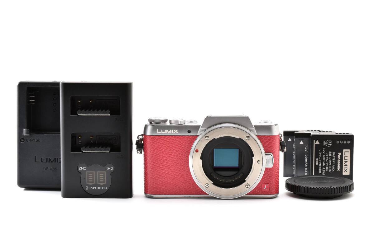 【完動美品】 Panasonic パナソニック　DMC-GF7 ボディ ピンク　バッテリー３個付属