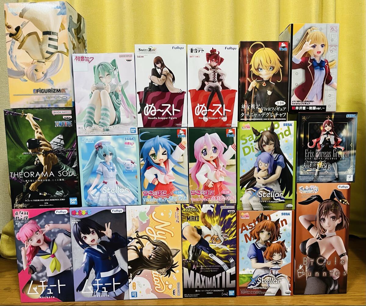 [未開封 1円スタート] フィギュア 18個 まとめ売り フリーレン ゾロ 初音ミク ゲーム シナモロール 牧瀬紅莉栖 重音テト 優谷優 ミルコ 他
