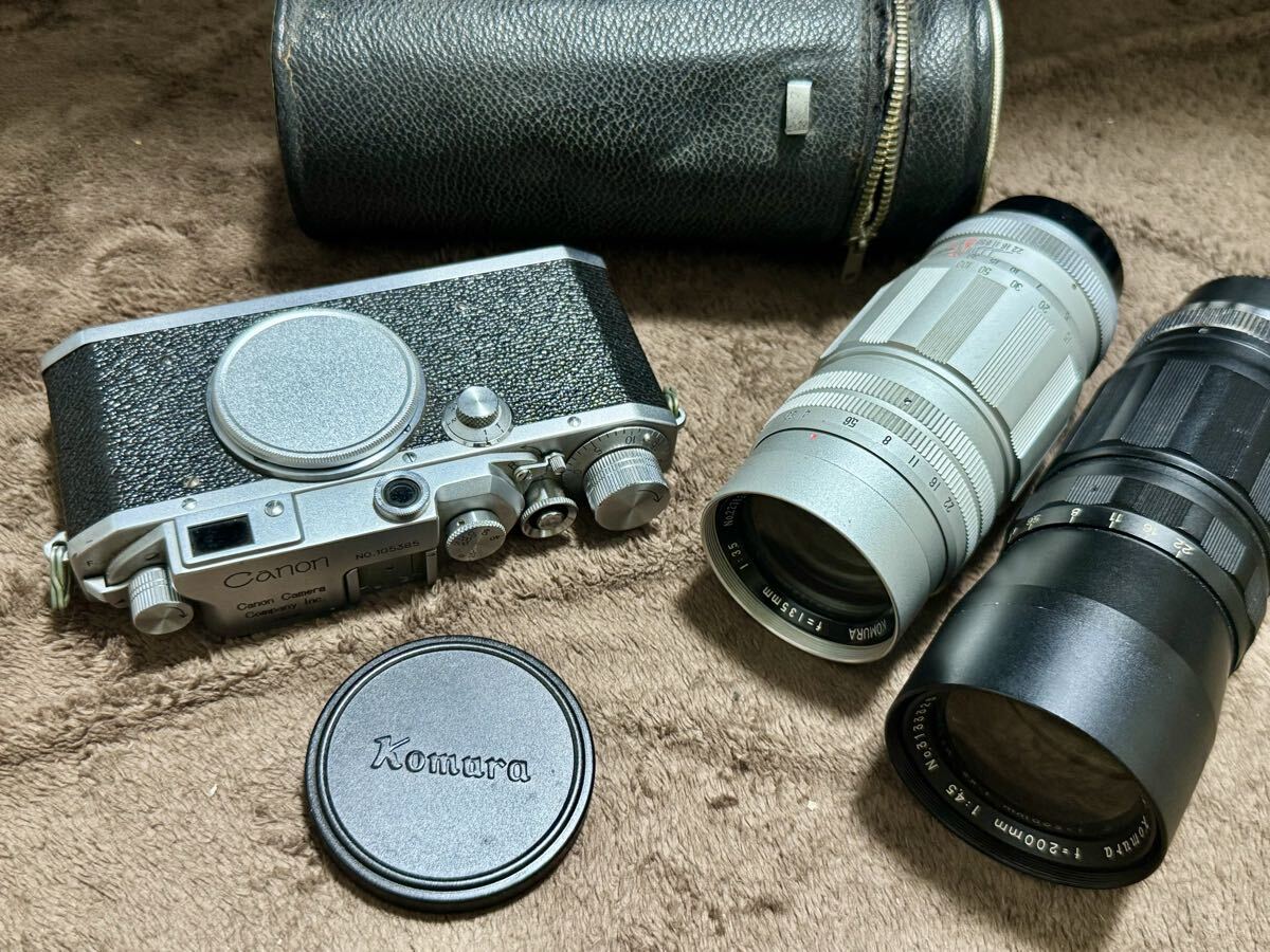 【望遠レンズ２本付・動作品】国産Lマウント35㎜カメラ　キャノンIIB型　ボディ　Canon IIB Body 24x36mm判