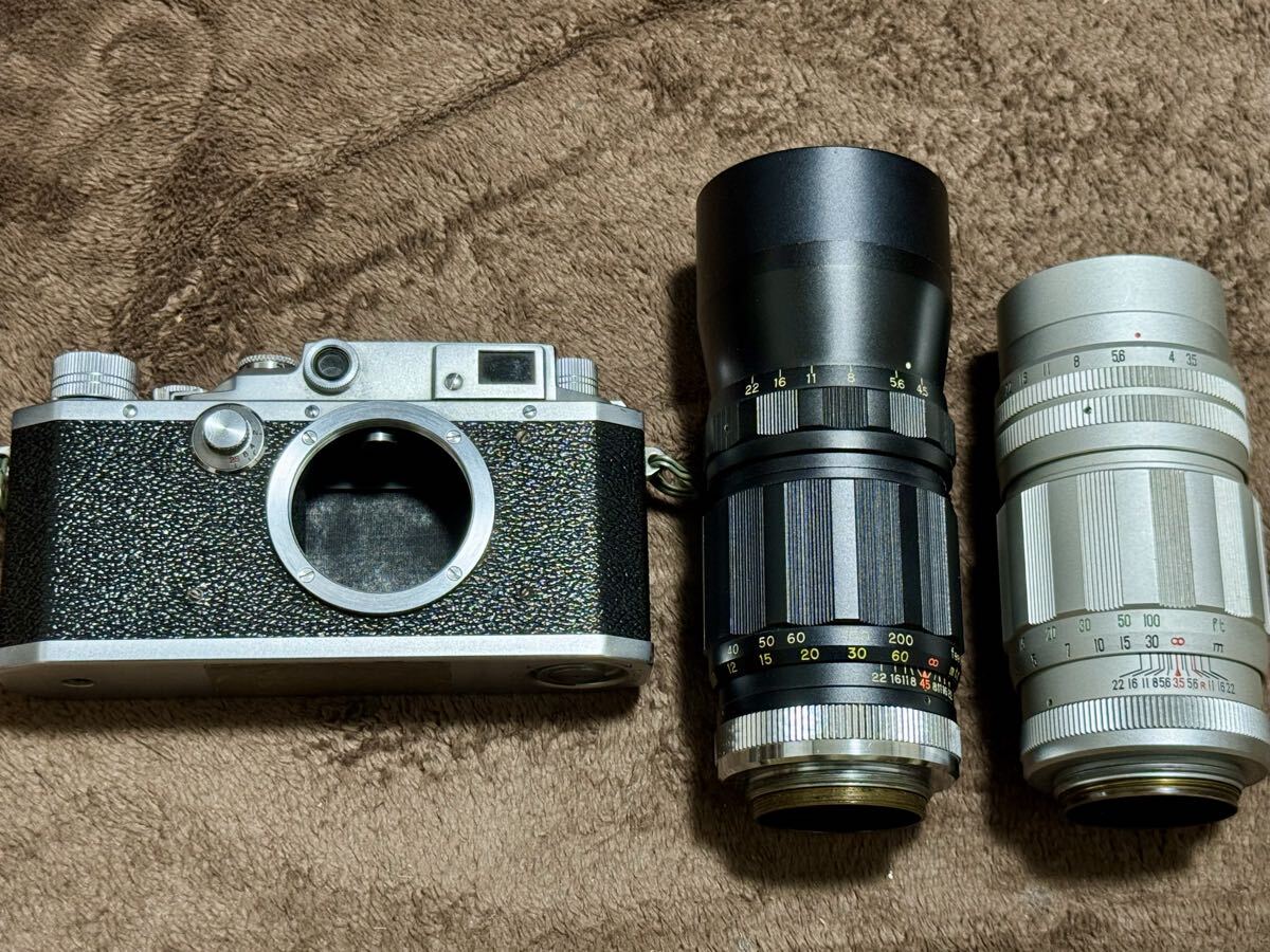 【望遠レンズ2本付・動作品】国産Lマウント35㎜カメラ キャノンIIB型 ボディ Canon IIB Body 24x36mm判