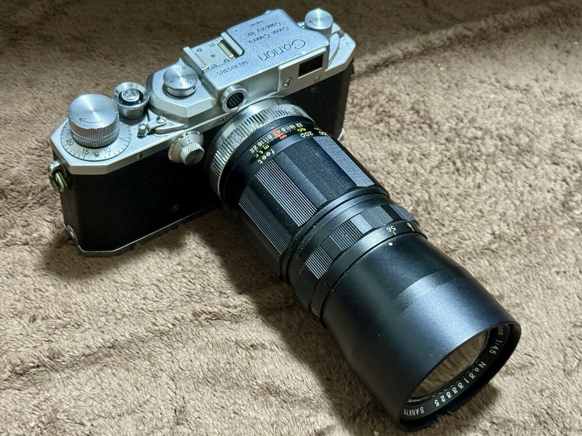 【望遠レンズ2本付・動作品】国産Lマウント35㎜カメラ キャノンIIB型 ボディ Canon IIB Body 24x36mm判
