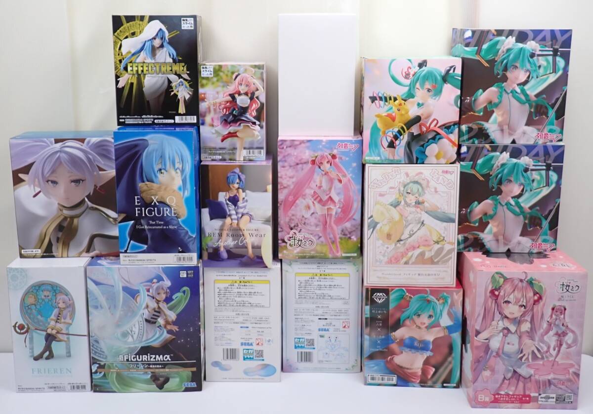未開封 フィギュアまとめ売り 計17個セット 初音ミク 桜ミク フリーレン レム 転スラ AMP+ タイトー セガ フリュー バンプレスト 他
