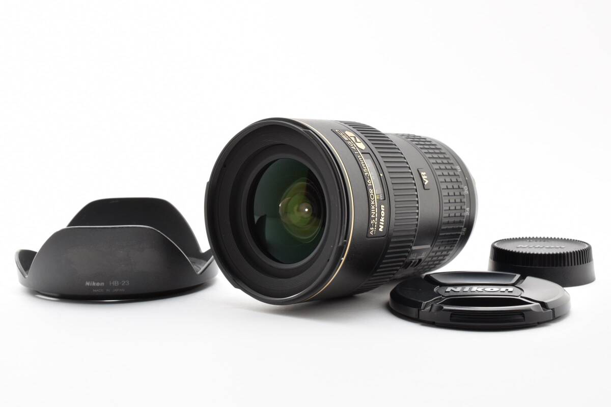 【美品】ニコン Nikon AF-S NIKKOR 16-35mm F4G ED N VR ナノクリ 広角ズーム フルサイズ対応 Fマウント純正フード付★ ＃K2410c
