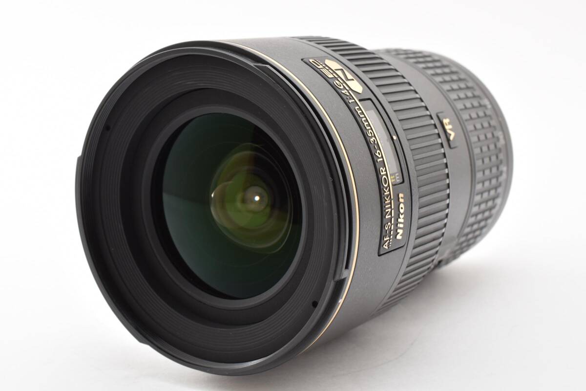 【美品】ニコン Nikon AF-S NIKKOR 16-35mm F4G ED N VR ナノクリ 広角ズーム フルサイズ対応 Fマウント純正フード付★ #K2410c