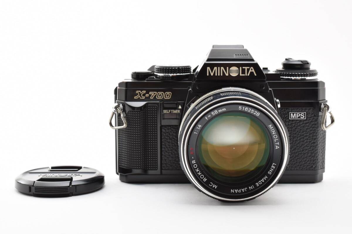 【美品外観】ミノルタ MINOLTA X-700 ＋ MC ROKKOR-PF 58mm F1.4 大口径レンズ付一眼レフフィルムカメラ ★2414ab