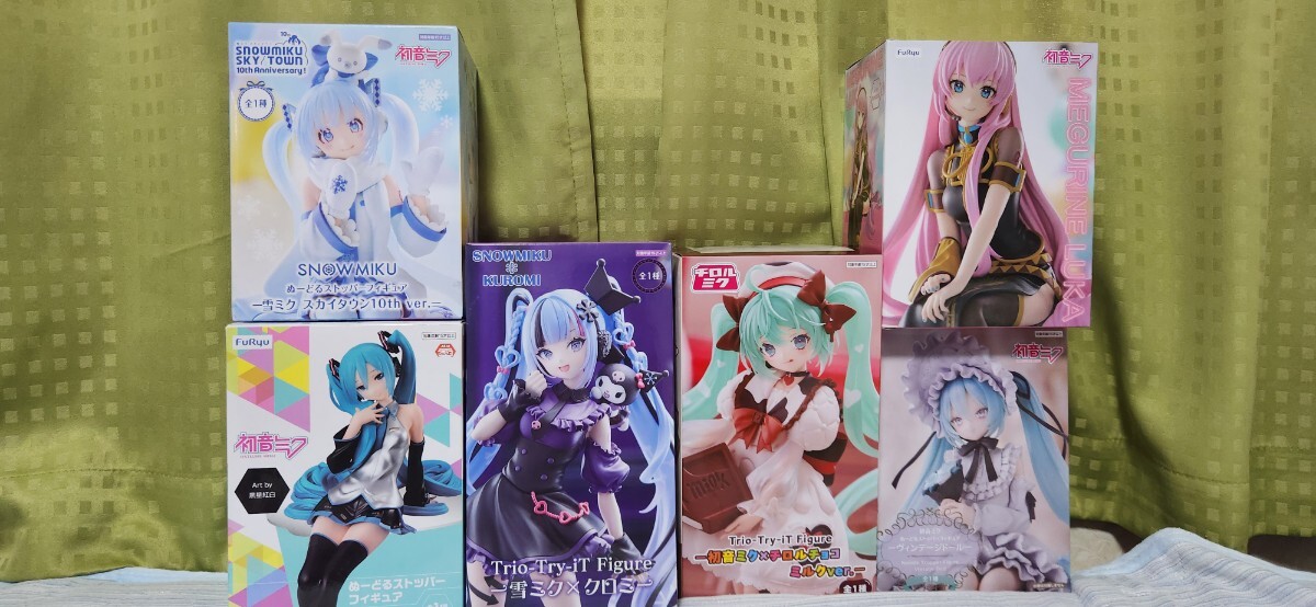 初音ミク 巡音ルカ フィギュア 雪ミク クロミ チロル プライズ ぬーどるストッパー レア物 新品未開封