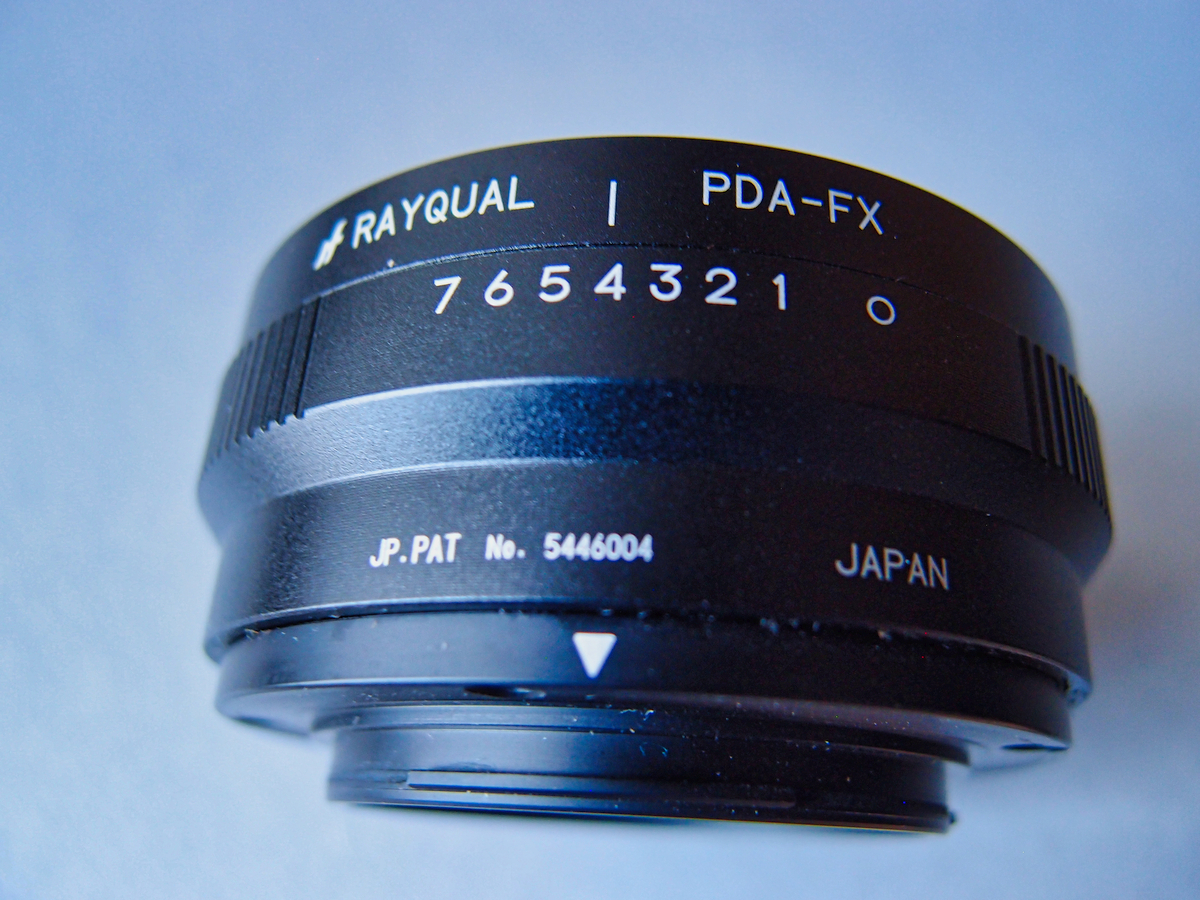 マウントアダプタ―　RAYQUAL　PDA-FX　　ペンタックスDAレンズ Kレンズを富士フィルムミラーレスカメラで