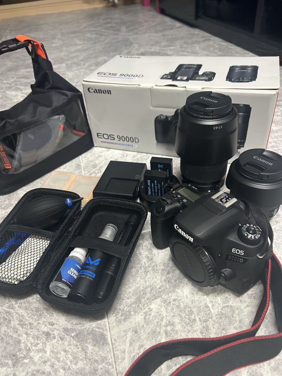 Canon EOS 9000D ダブルズームキット 一眼レフカメラ 付属品多数 レンズセット